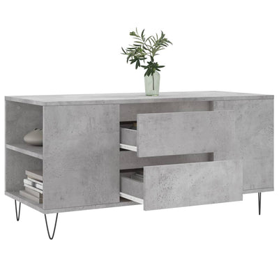 Sohvapöytä betoninharmaa 102x44,5x50 cm tekninen puu