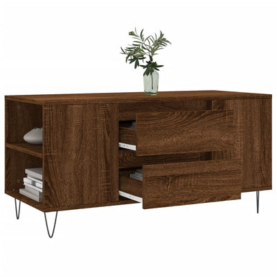 Sohvapöytä ruskea tammi 102x44,5x50 cm tekninen puu