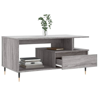 Sohvapöytä harmaa Sonoma 90x49x45 cm tekninen puu