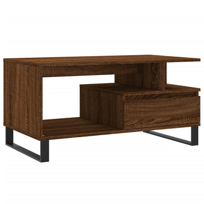 Sohvapöytä ruskea tammi 90x49x45 cm tekninen puu