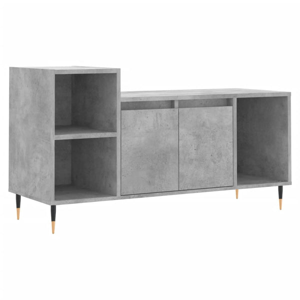 TV-taso betoninharmaa 100x35x55 cm tekninen puu