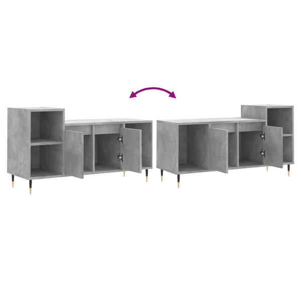 TV-taso betoninharmaa 100x35x55 cm tekninen puu