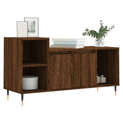 TV-taso ruskea tammi 100x35x55 cm tekninen puu