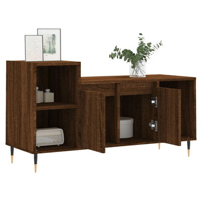 TV-taso ruskea tammi 100x35x55 cm tekninen puu
