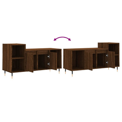 TV-taso ruskea tammi 100x35x55 cm tekninen puu