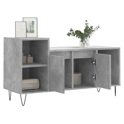 TV-taso betoninharmaa 100x35x55 cm tekninen puu