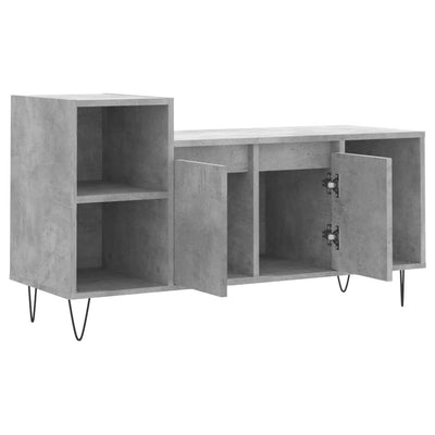 TV-taso betoninharmaa 100x35x55 cm tekninen puu
