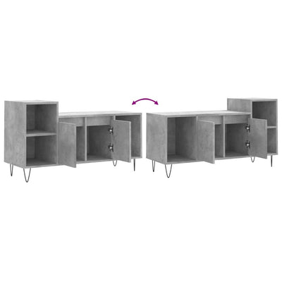 TV-taso betoninharmaa 100x35x55 cm tekninen puu