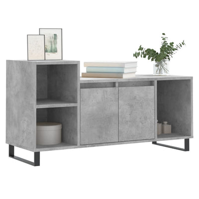 TV-taso betoninharmaa 100x35x55 cm tekninen puu