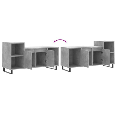 TV-taso betoninharmaa 100x35x55 cm tekninen puu