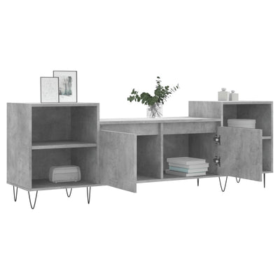 TV-taso betoninharmaa 160x35x55 cm tekninen puu