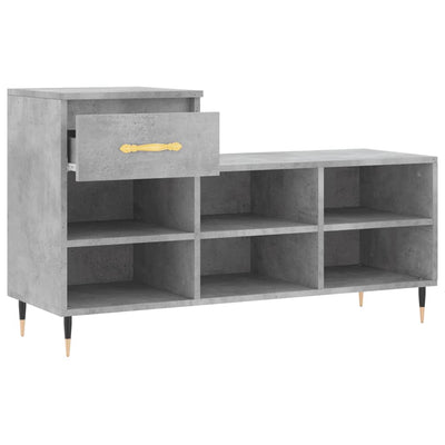 Kenkäkaappi betoninharmaa 102x36x60 cm tekninen puu