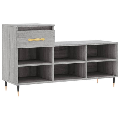Kenkäkaappi harmaa Sonoma 102x36x60 cm tekninen puu