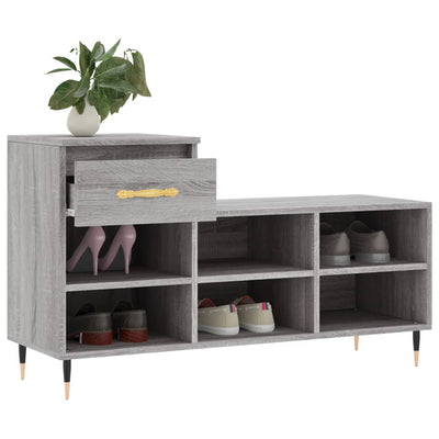 Kenkäkaappi harmaa Sonoma 102x36x60 cm tekninen puu