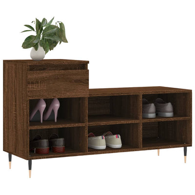Kenkäkaappi ruskea tammi 102x36x60 cm tekninen puu