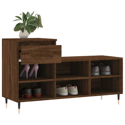 Kenkäkaappi ruskea tammi 102x36x60 cm tekninen puu