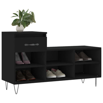 Kenkäkaappi musta 102x36x60 cm tekninen puu