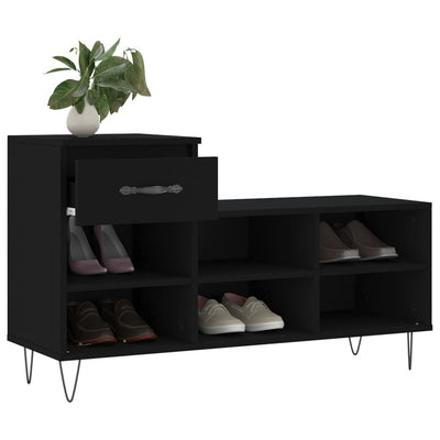 Kenkäkaappi musta 102x36x60 cm tekninen puu