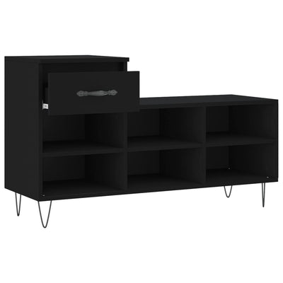 Kenkäkaappi musta 102x36x60 cm tekninen puu