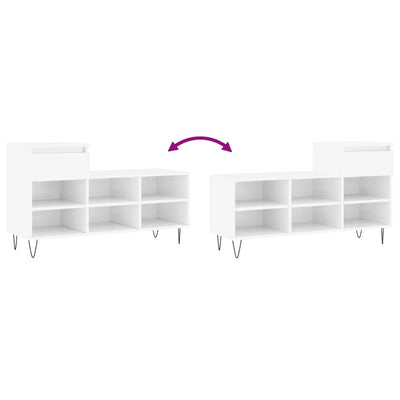 Valkoinen kenkäkaappi Luce 102x36x60cm (korkeakiilto, puinen)