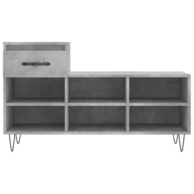 Kenkäkaappi betoninharmaa 102x36x60 cm tekninen puu