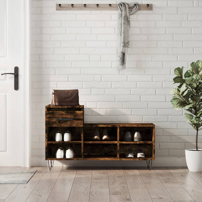 Kenkäkaappi savutammi 102x36x60 cm tekninen puu