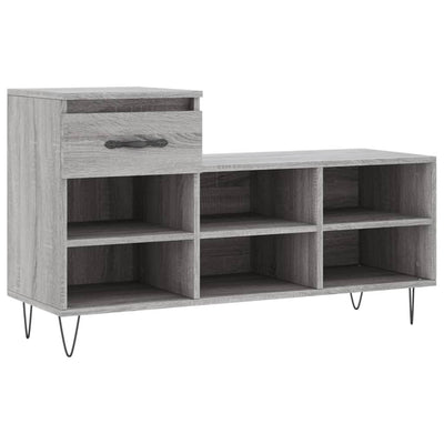 Kenkäkaappi harmaa Sonoma 102x36x60 cm tekninen puu