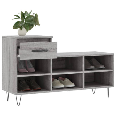 Kenkäkaappi harmaa Sonoma 102x36x60 cm tekninen puu