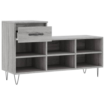 Kenkäkaappi harmaa Sonoma 102x36x60 cm tekninen puu