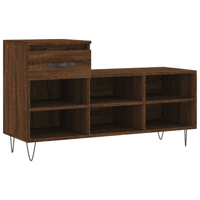 Kenkäkaappi ruskea tammi 102x36x60 cm tekninen puu