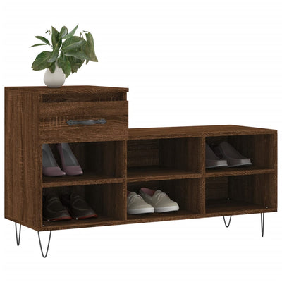 Kenkäkaappi ruskea tammi 102x36x60 cm tekninen puu