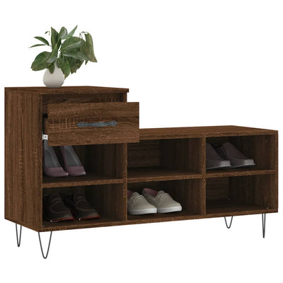 Kenkäkaappi ruskea tammi 102x36x60 cm tekninen puu