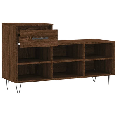 Kenkäkaappi ruskea tammi 102x36x60 cm tekninen puu