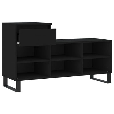 Kenkäkaappi musta 102x36x60 cm tekninen puu