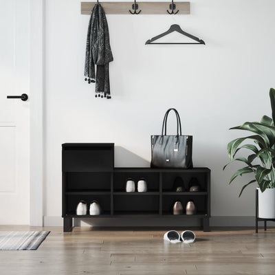 Kenkäkaappi musta 102x36x60 cm tekninen puu