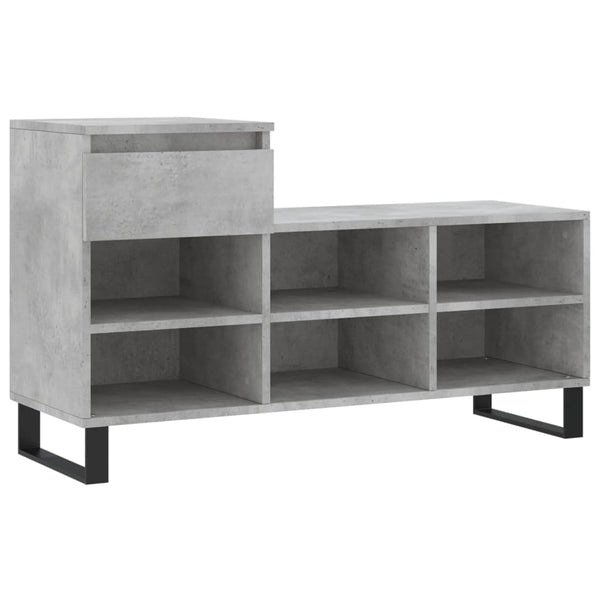 Kenkäkaappi betoninharmaa 102x36x60 cm tekninen puu