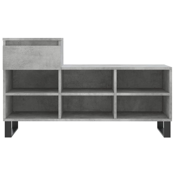 Kenkäkaappi betoninharmaa 102x36x60 cm tekninen puu