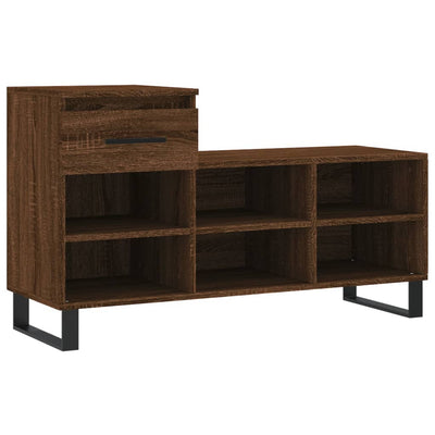 Kenkäkaappi ruskea tammi 102x36x60 cm tekninen puu