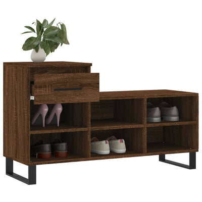 Kenkäkaappi ruskea tammi 102x36x60 cm tekninen puu