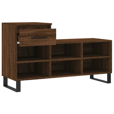 Kenkäkaappi ruskea tammi 102x36x60 cm tekninen puu