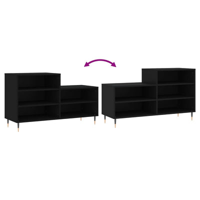 Kenkäkaappi musta 102x36x60 cm tekninen puu