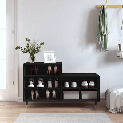 Kenkäkaappi musta 102x36x60 cm tekninen puu