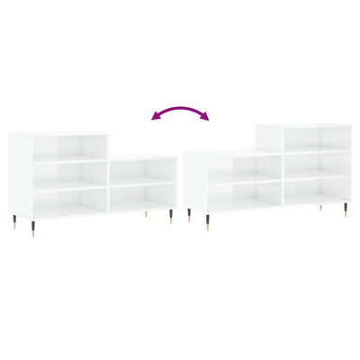 Valkoinen kenkäkaappi Ciobanel 102x36x60cm (korkeakiilto, puinen)