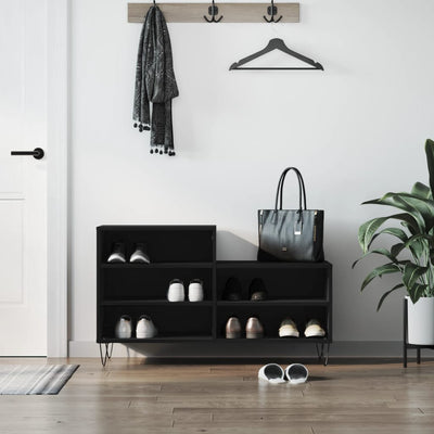 Kenkäkaappi musta 102x36x60 cm tekninen puu