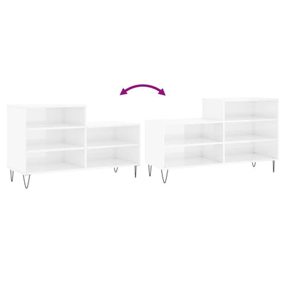 Valkoinen kenkäkaappi Floarea 102x36x60cm (korkeakiilto, puinen)