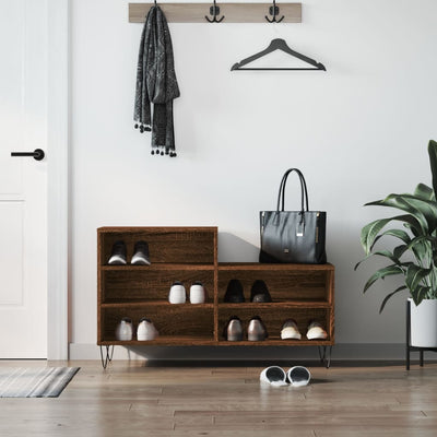 Kenkäkaappi ruskea tammi 102x36x60 cm tekninen puu