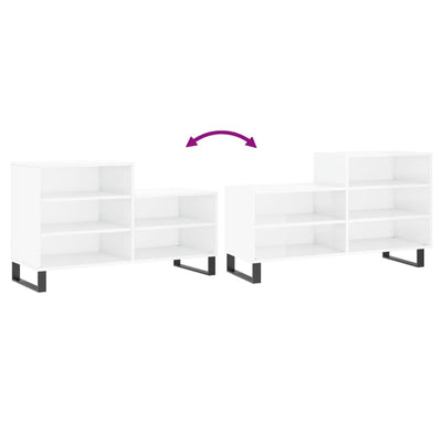 Valkoinen kenkäkaappi Paler 102x36x60cm (korkeakiilto, puinen)