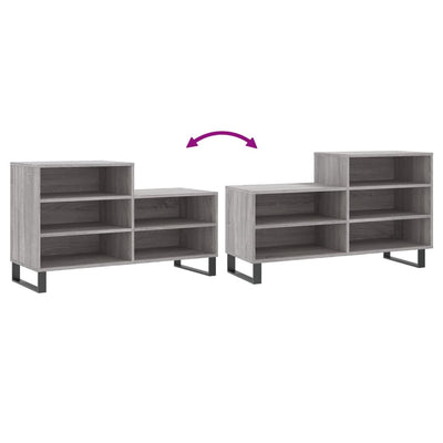 Kenkäkaappi harmaa Sonoma 102x36x60 cm tekninen puu