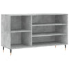 Kenkäkaappi betoninharmaa 102x36x60 cm tekninen puu