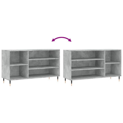 Kenkäkaappi betoninharmaa 102x36x60 cm tekninen puu